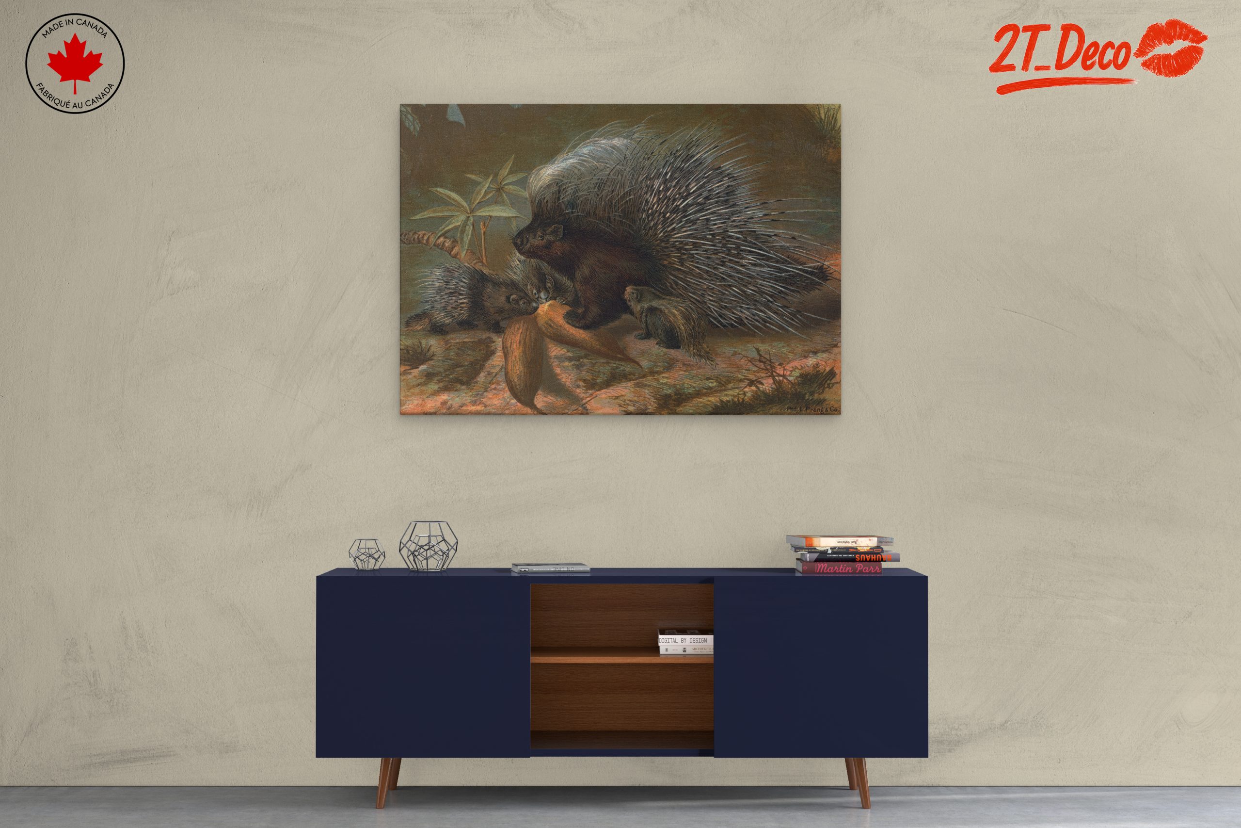 Porcupines in Natural Habitat Art - Image 3
