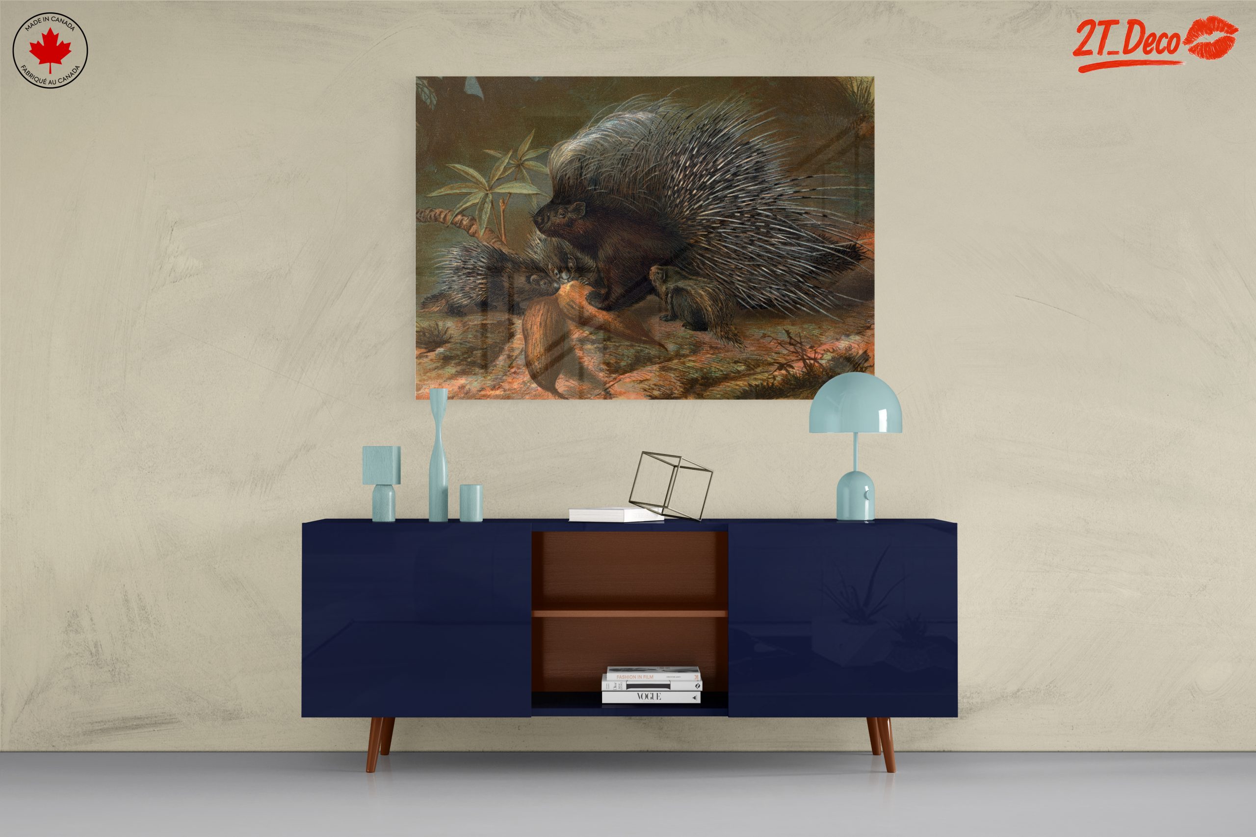 Porcupines in Natural Habitat Art - Image 8