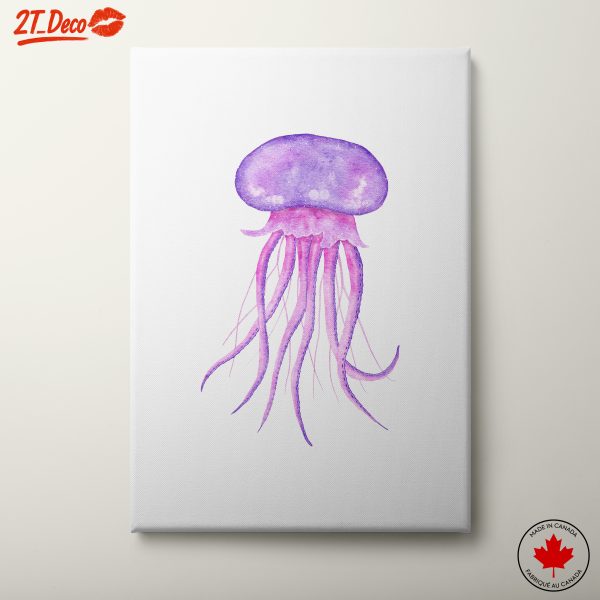 Watercolor Purple Jellyfish Artwork