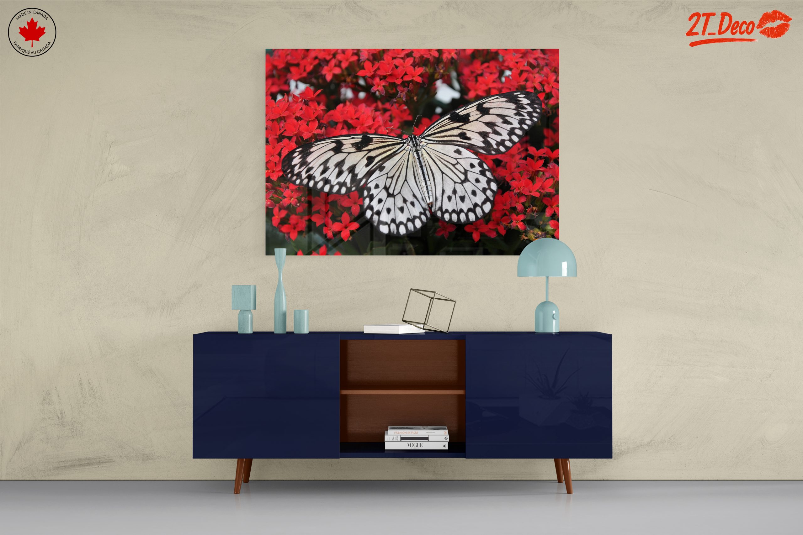 Stunning Butterfly on Vibrant Red Flowers - Image 8