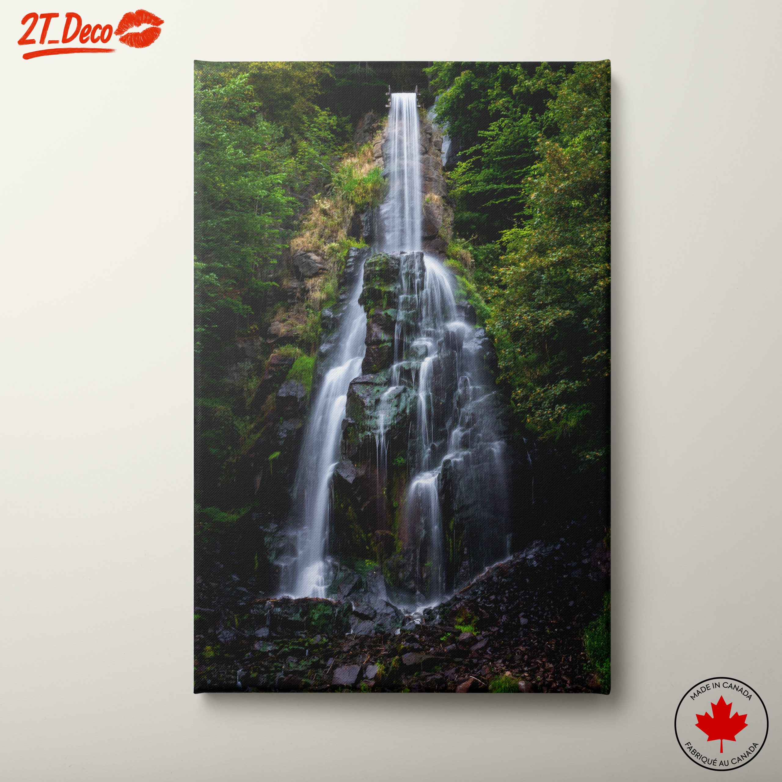Stunning Waterfall Surrounded by Lush Forest