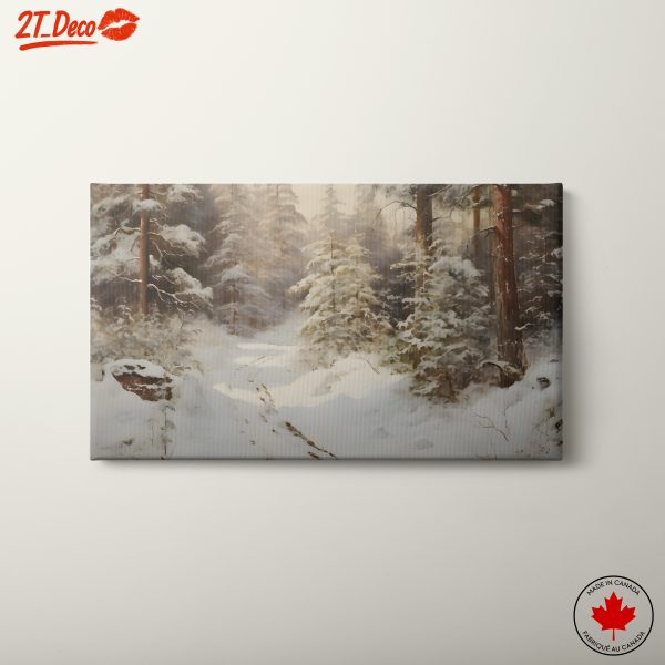 Tranquil Winter Landscape with Snowy Pines