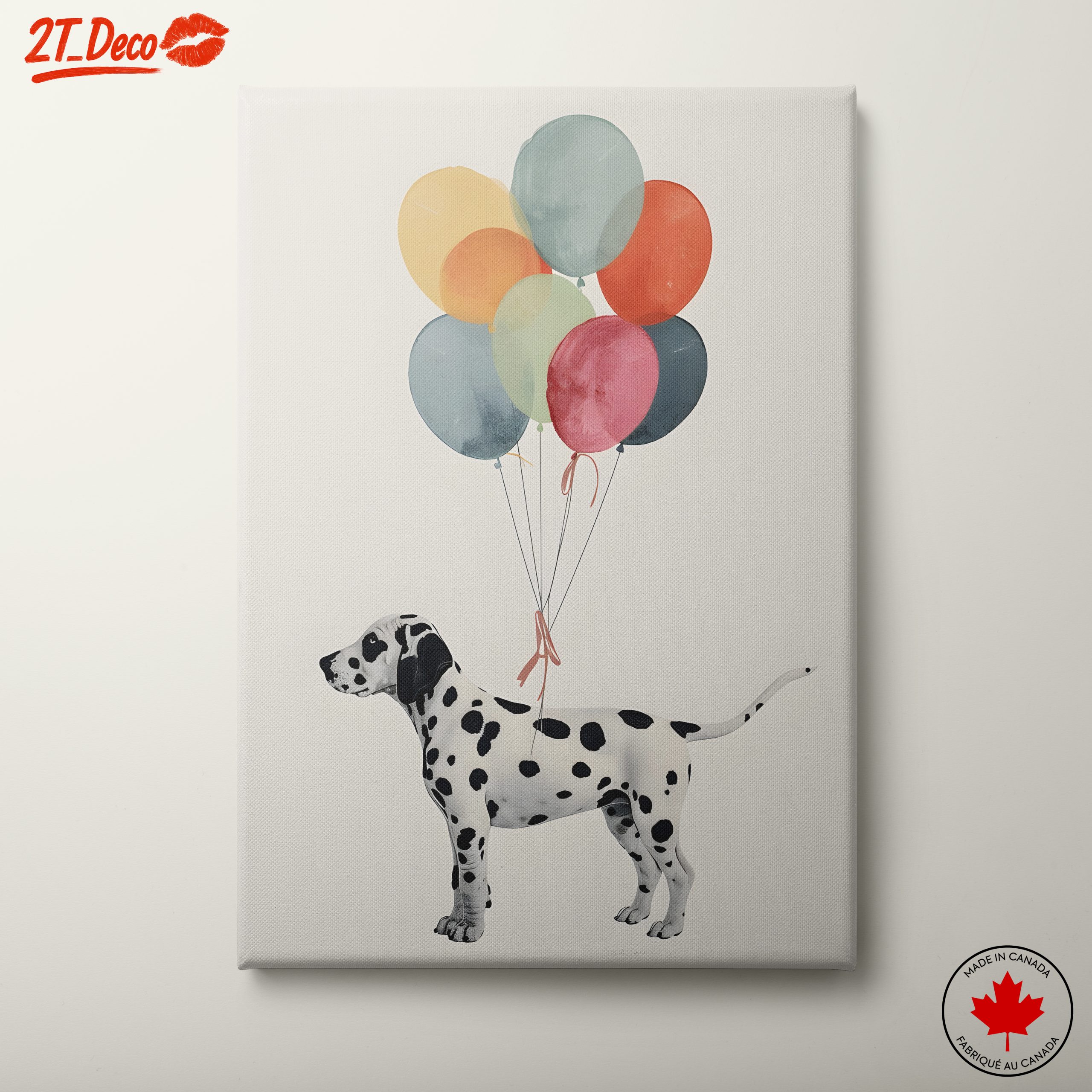 Dalmatian Dog with Colorful Balloons