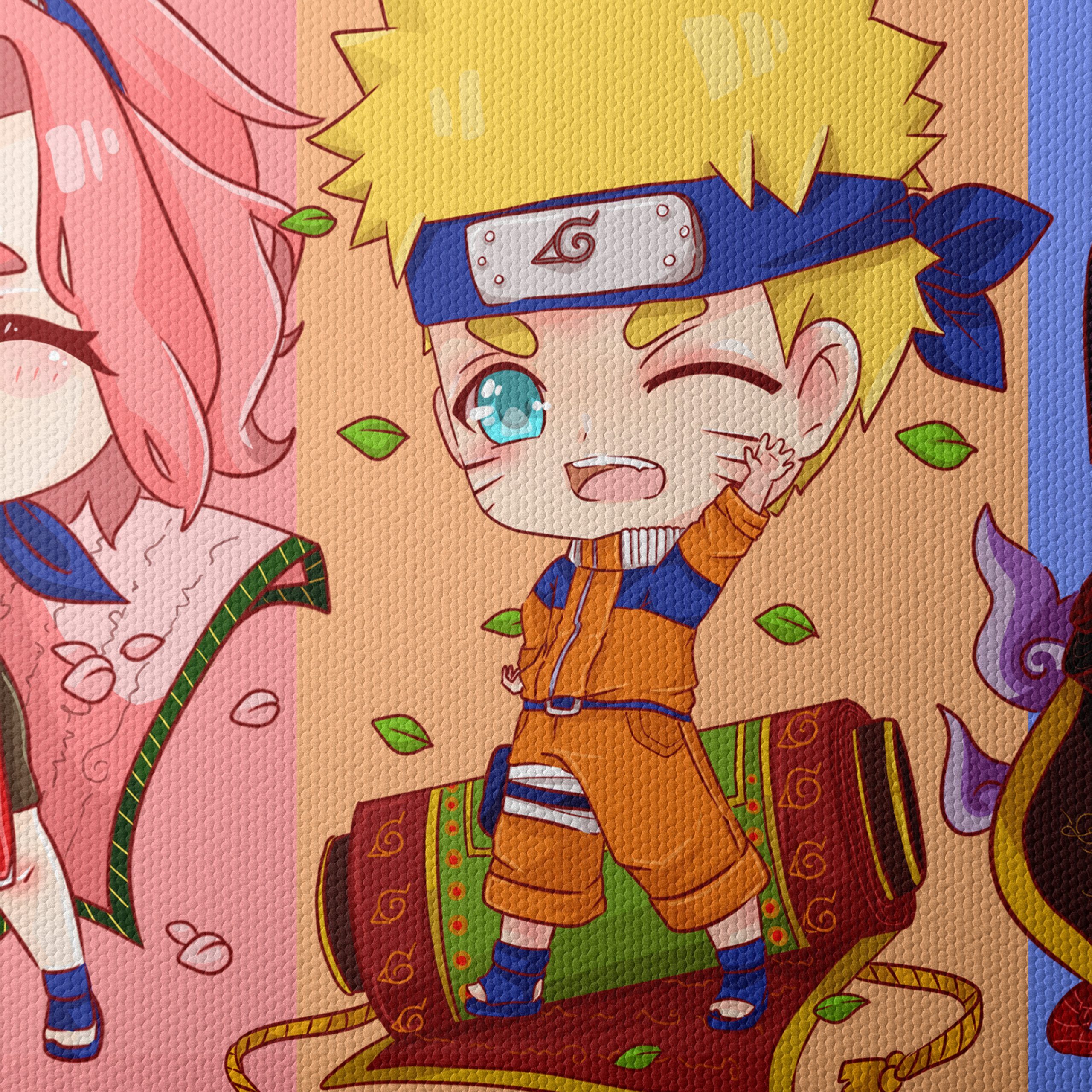 Chibi Naruto Characters in Colorful Background - Image 4
