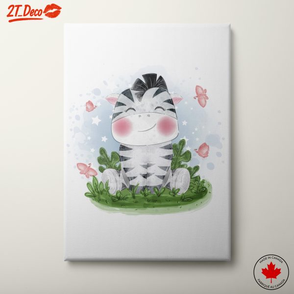 Whimsical Zebra Art with Butterflies