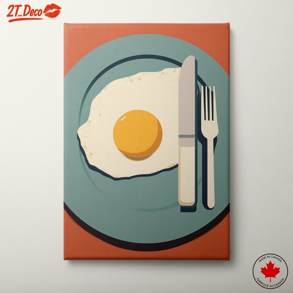 Stylized Egg on Plate Art