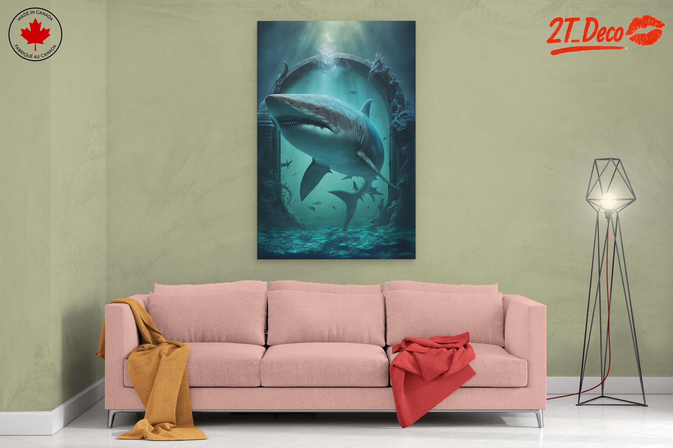 Majestic Shark Swimming Through Ancient Portal - Image 2