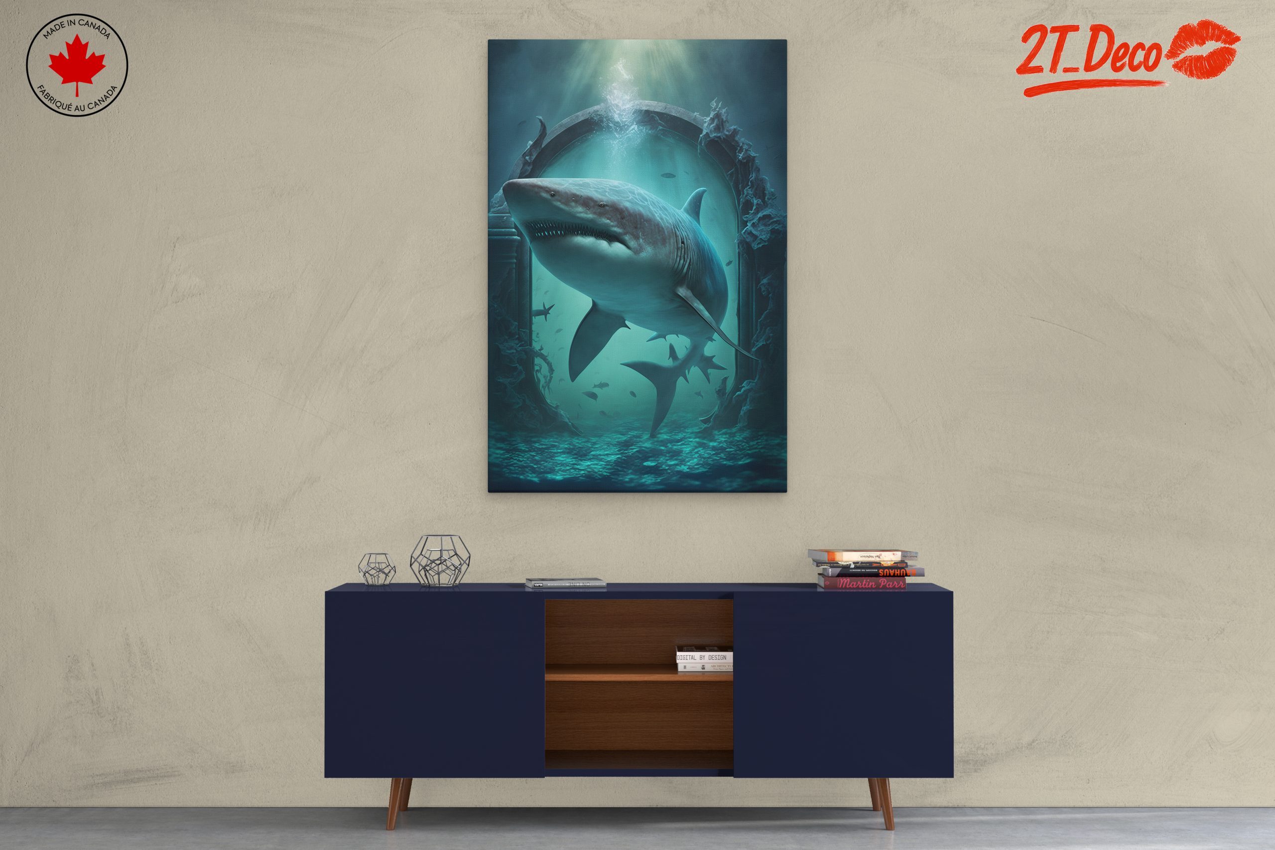 Majestic Shark Swimming Through Ancient Portal - Image 3