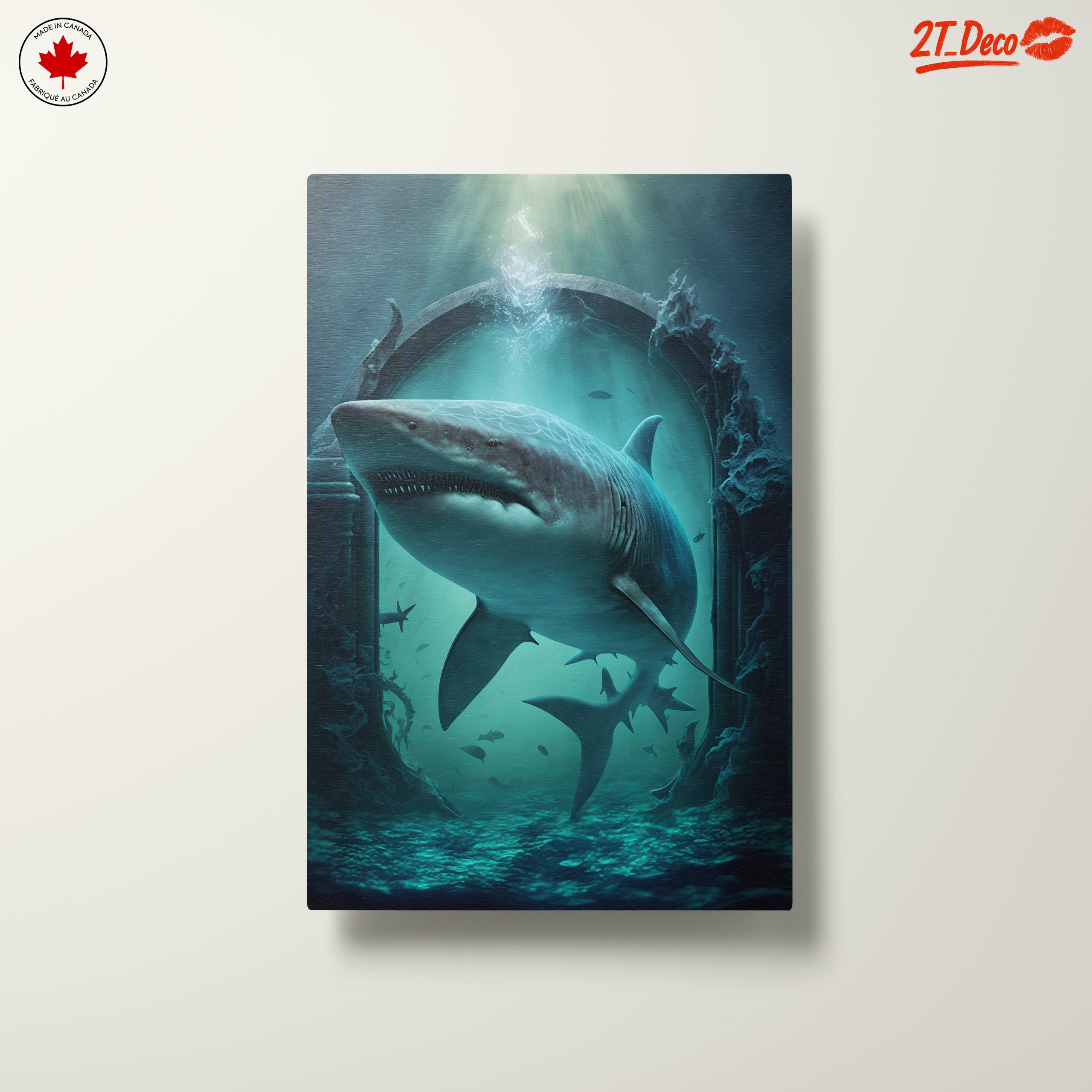 Majestic Shark Swimming Through Ancient Portal - Image 10