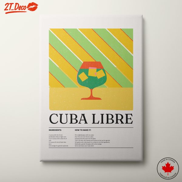 Cuba Libre Cocktail Recipe Art