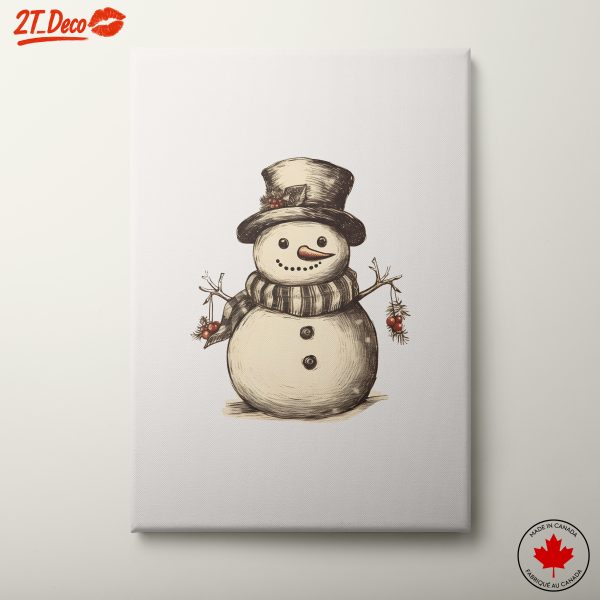 Charming Vintage Snowman Art