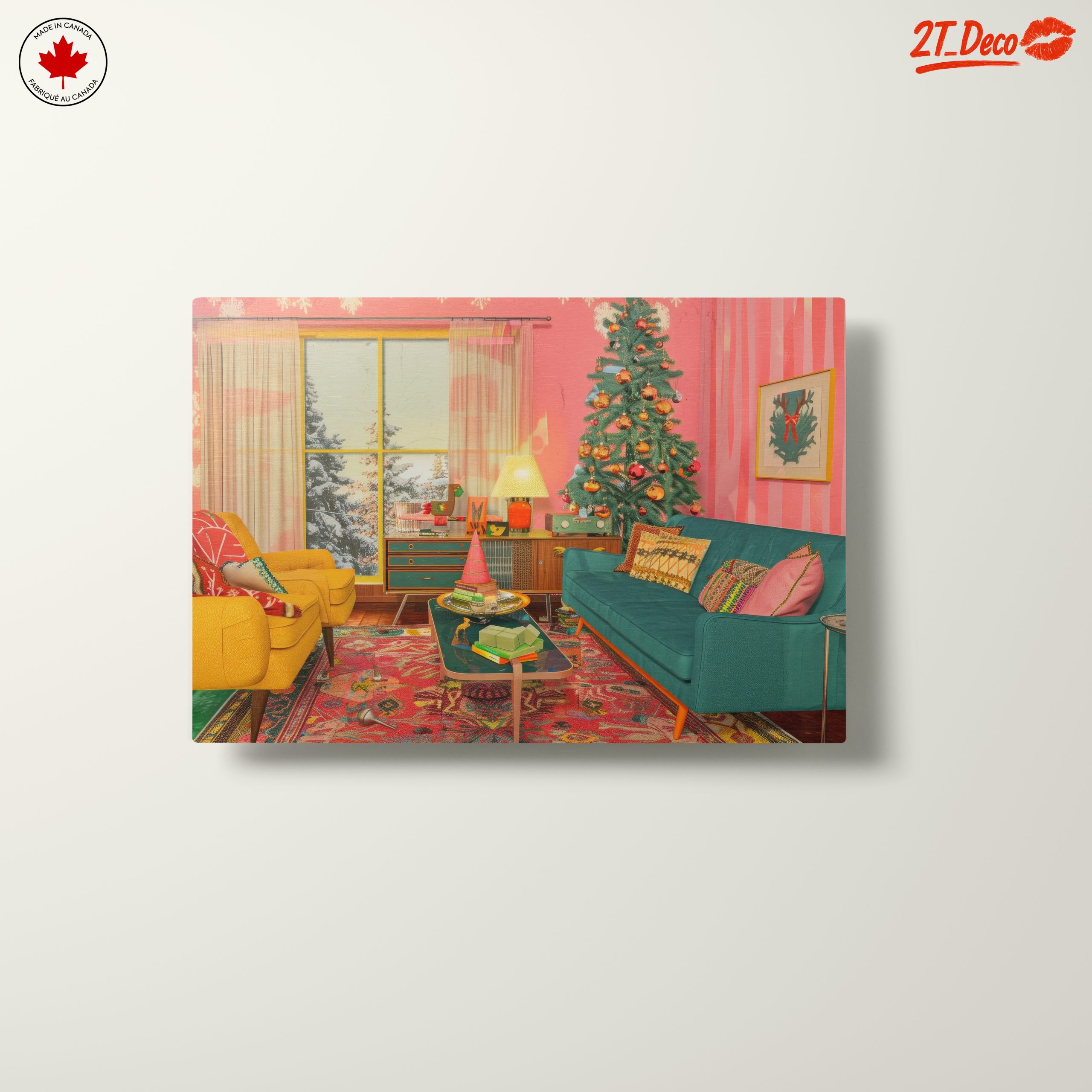 Vibrant Cozy Interior with Christmas Tree - Image 10