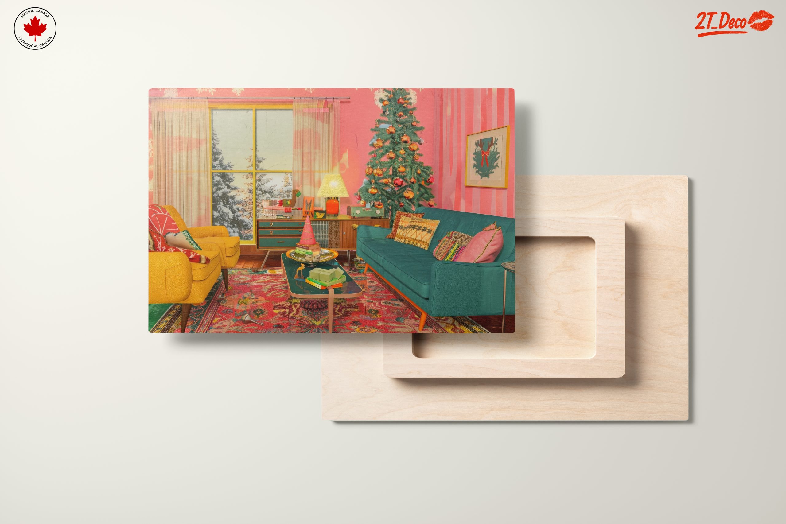 Vibrant Cozy Interior with Christmas Tree - Image 11