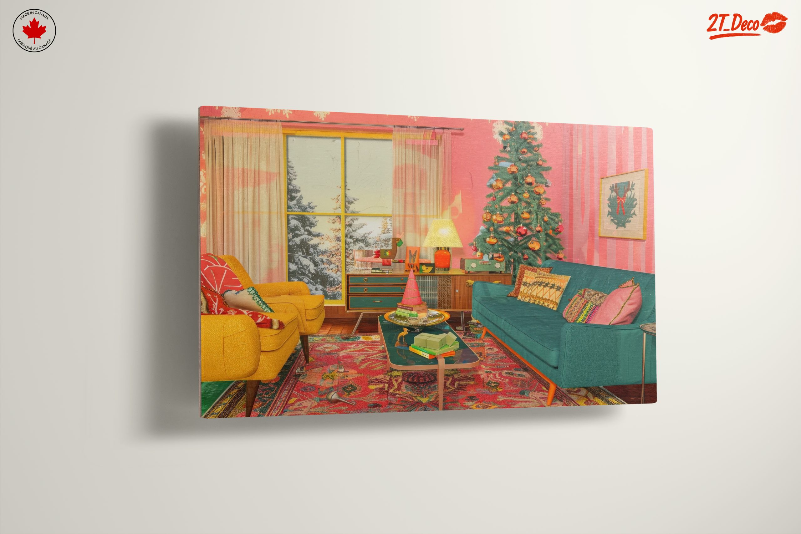 Vibrant Cozy Interior with Christmas Tree - Image 13