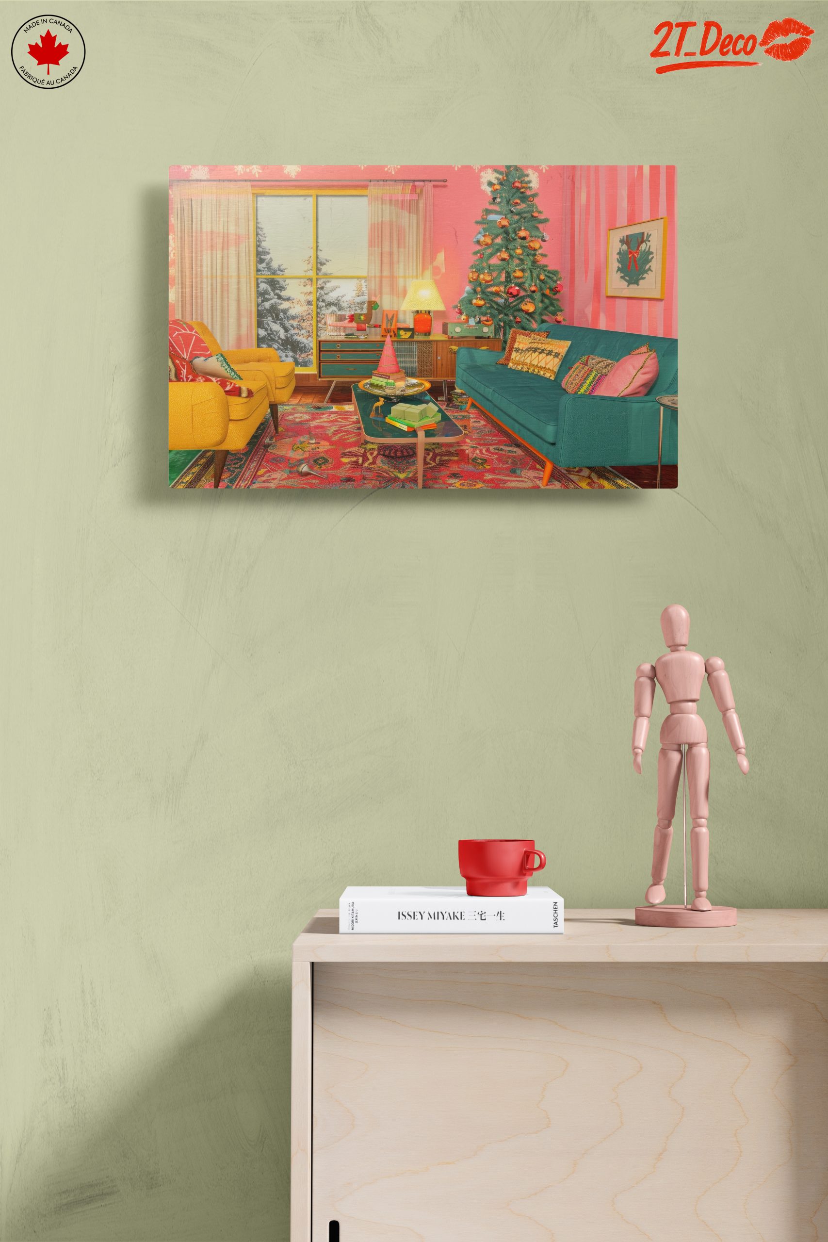 Vibrant Cozy Interior with Christmas Tree - Image 14