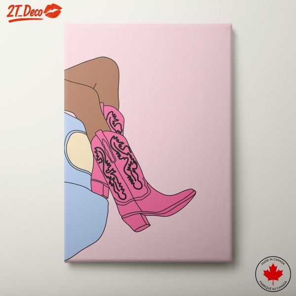 Stylish Contemporary Character Art with Pink Boots