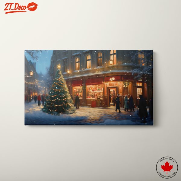 Charming Winter Holiday Scene with Festive Lights