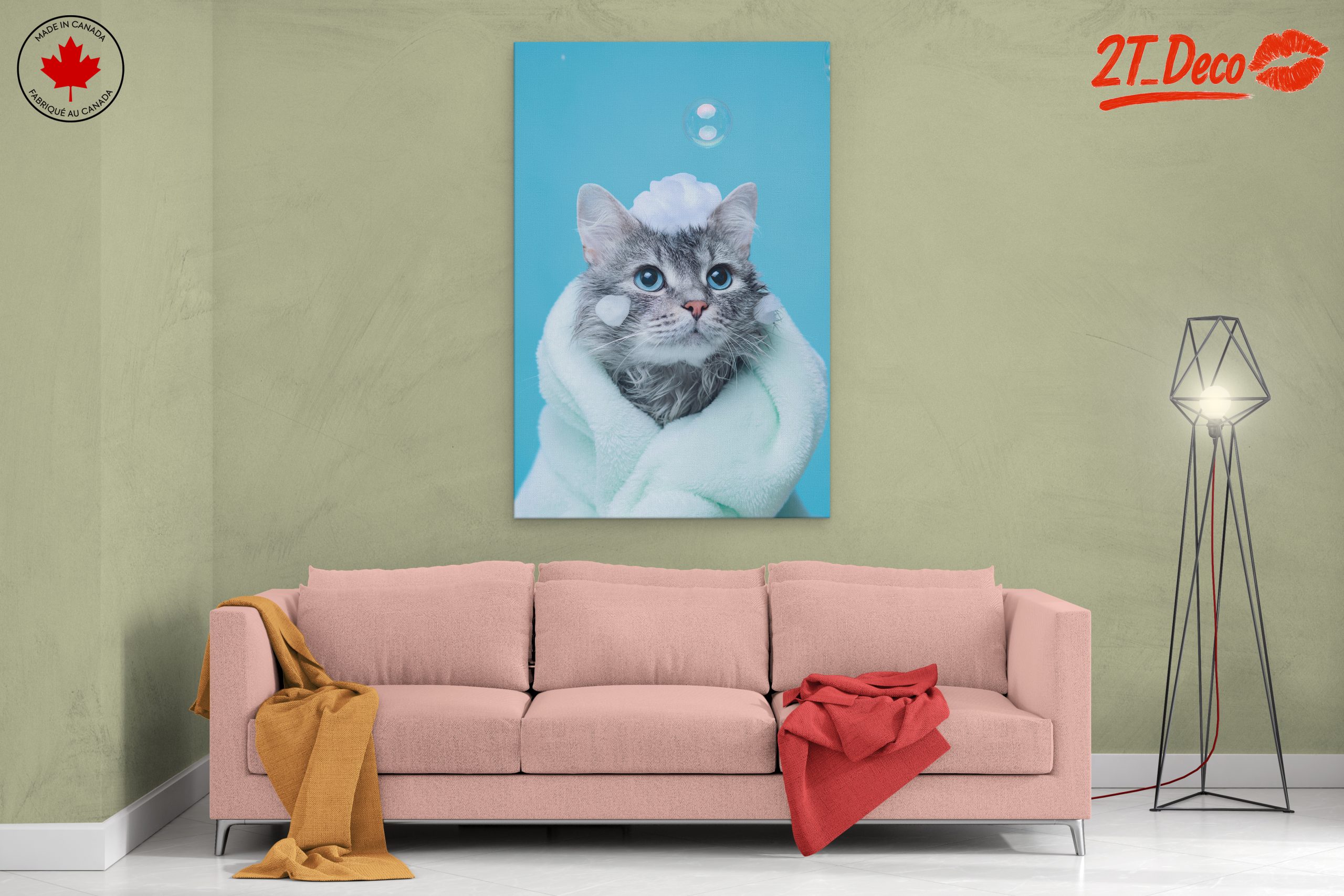 Cute Cat Bathing with Bubbles - Image 2