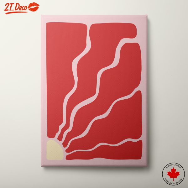 Abstract Red Waves Art