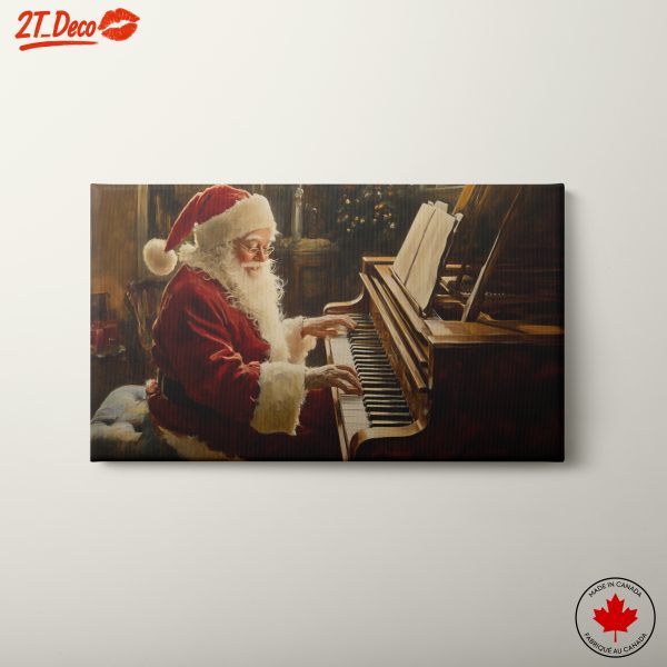 Santa Claus Playing Piano in a Cozy Christmas Setting