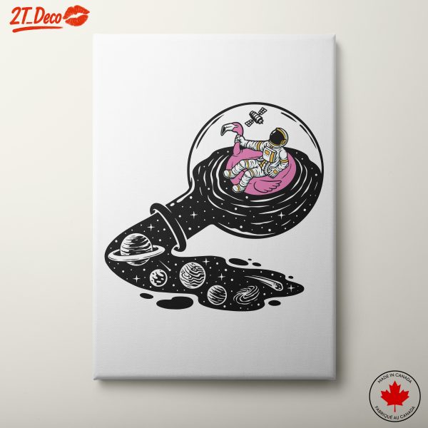 Whimsical Astronaut Floating in Space Art