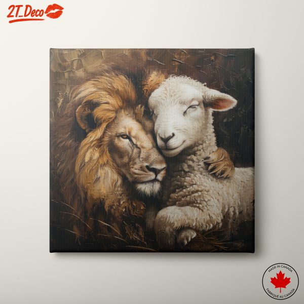 Lion and Sheep Embrace Art