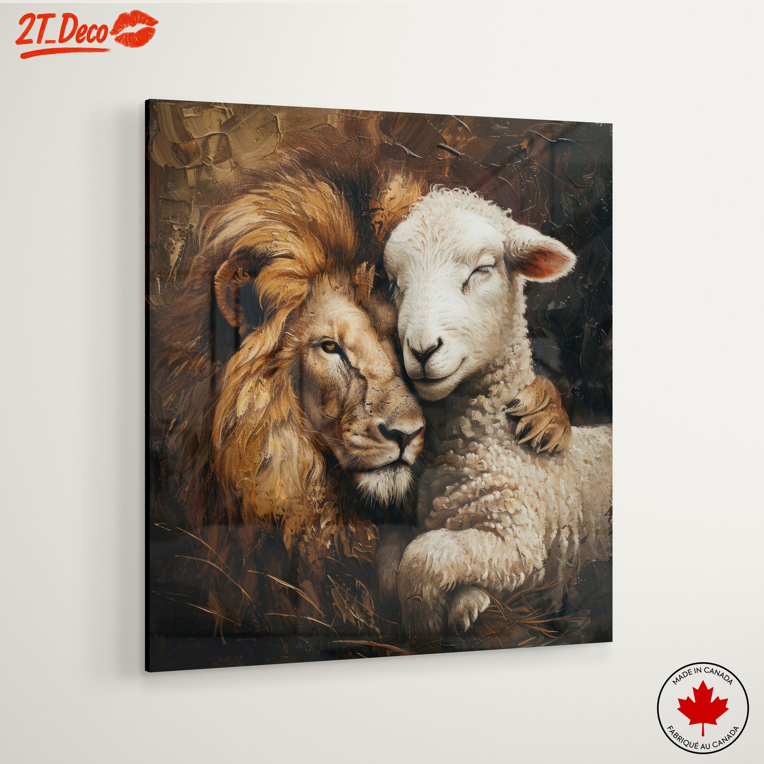 Lion and Sheep Embrace Art - Image 6