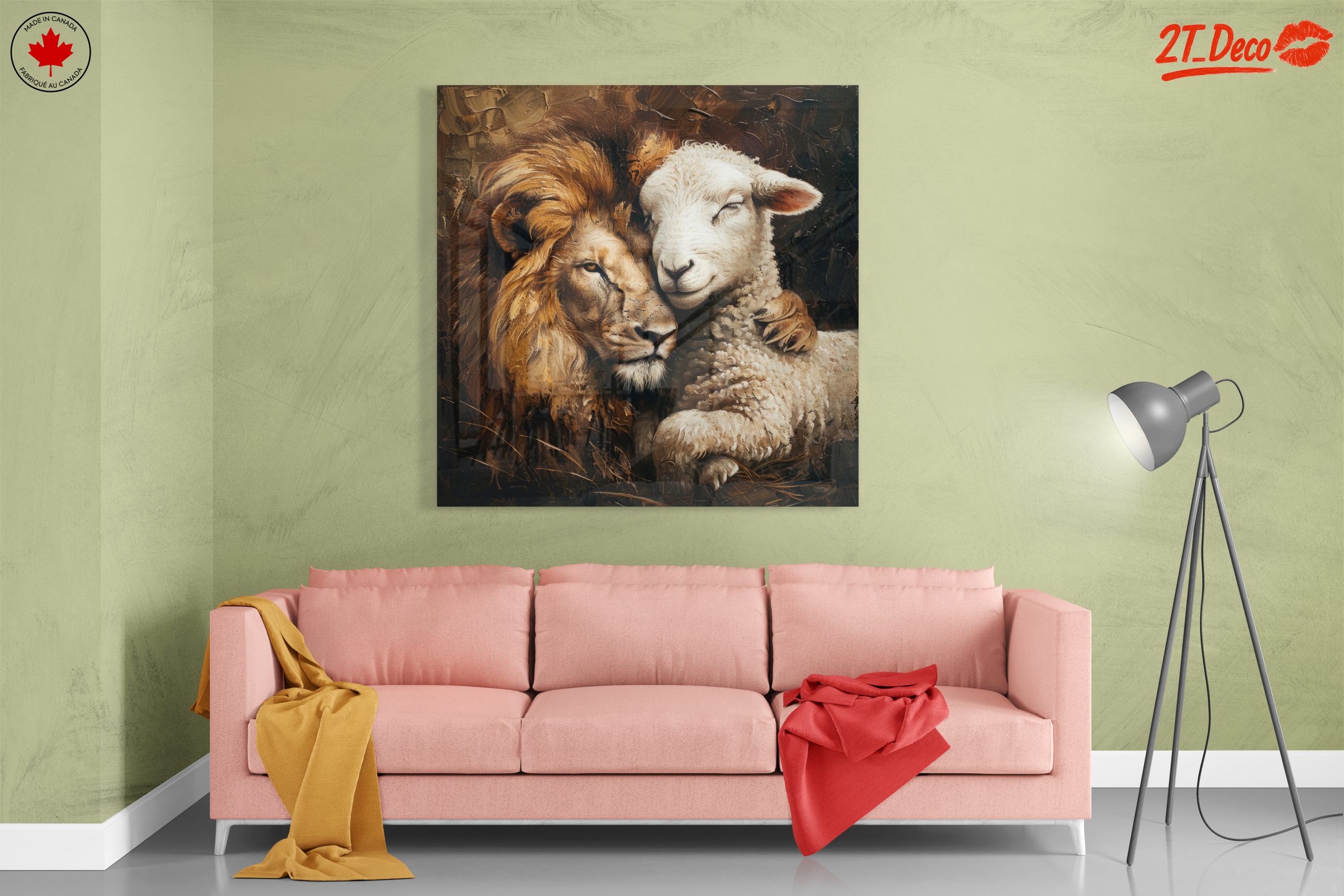 Lion and Sheep Embrace Art - Image 7