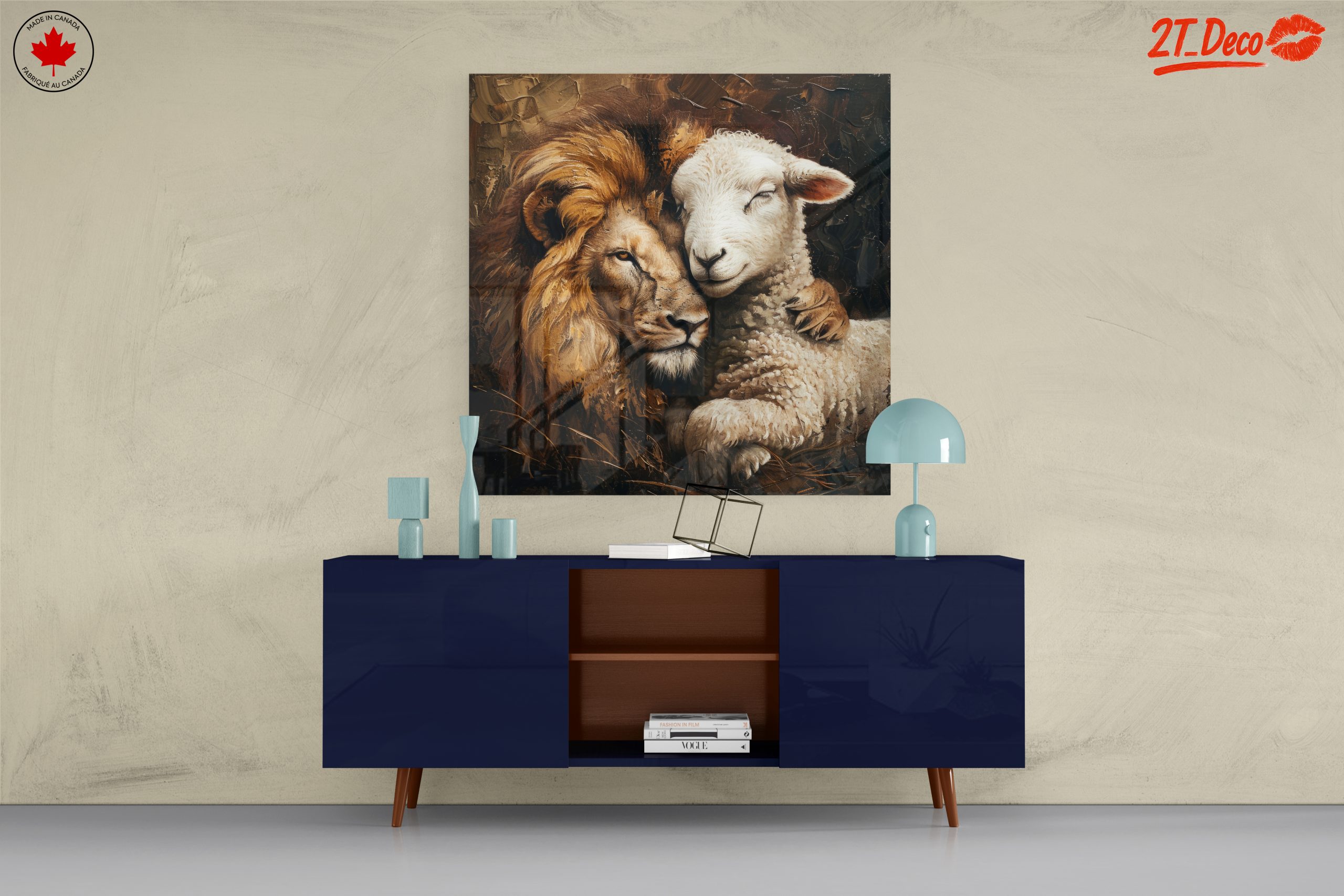 Lion and Sheep Embrace Art - Image 8