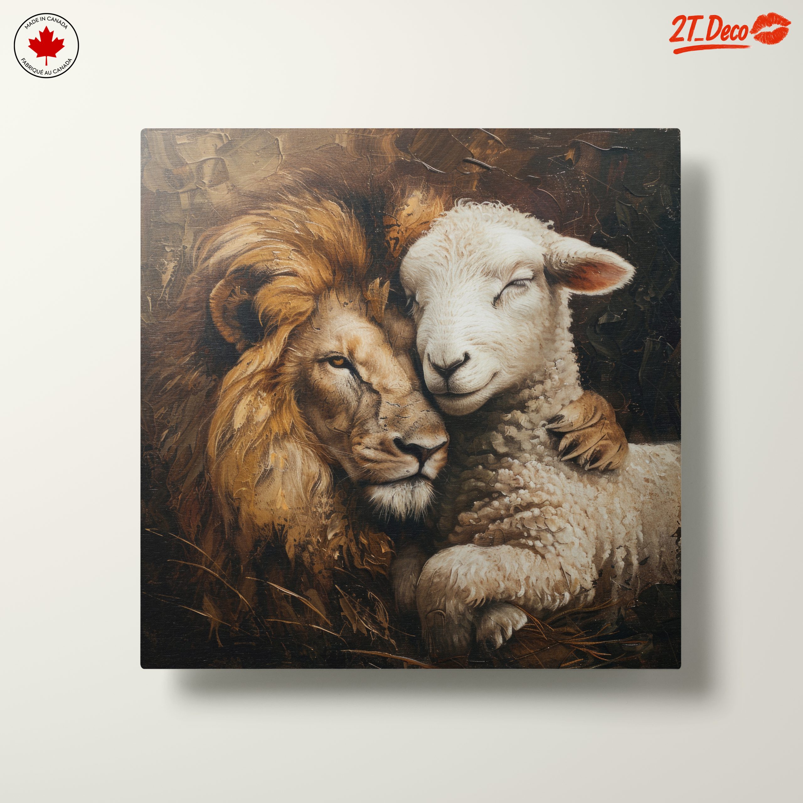 Lion and Sheep Embrace Art - Image 10