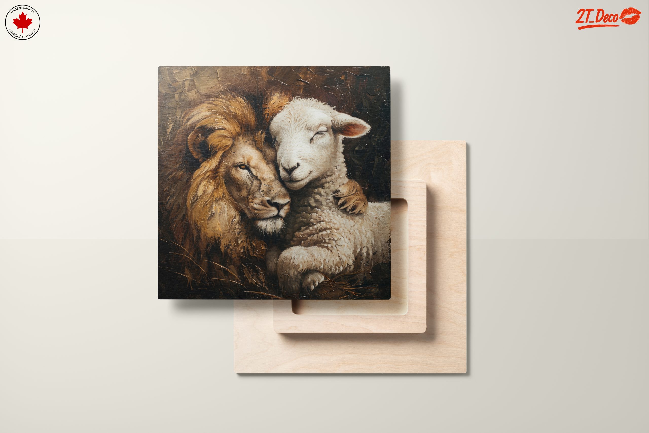 Lion and Sheep Embrace Art - Image 11