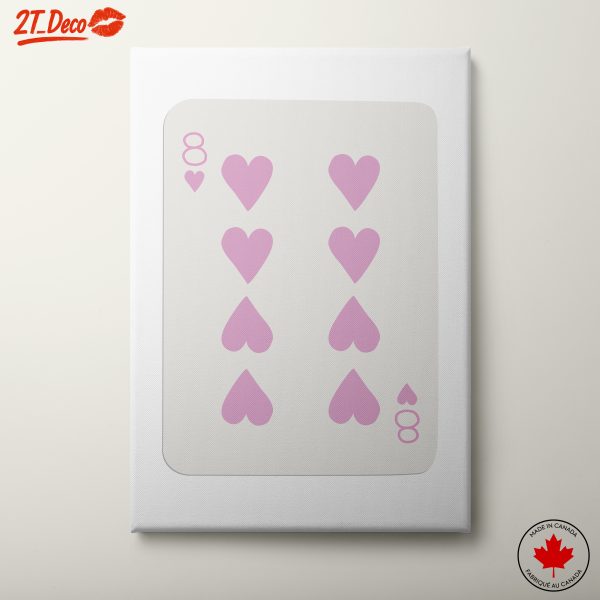 Decorative Playing Card with Pink Hearts