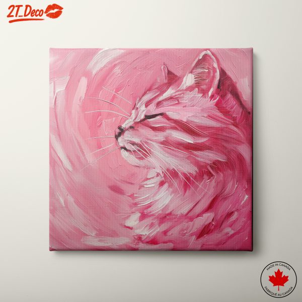 Vibrant Cat Art in Pink Hues