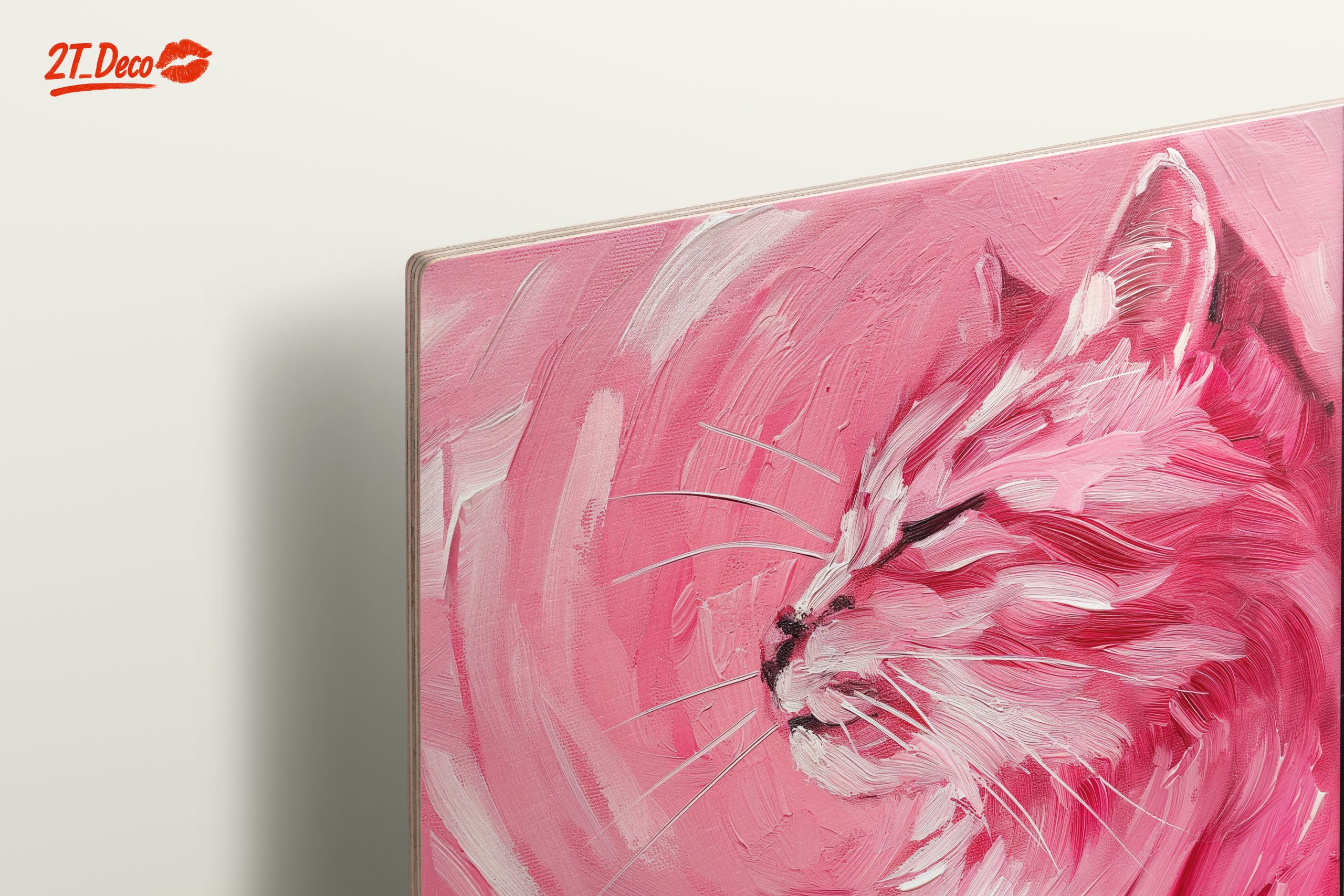 Vibrant Cat Art in Pink Hues - Image 15