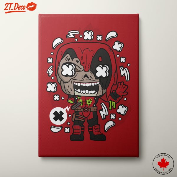 Stylized Character Art on Red Background