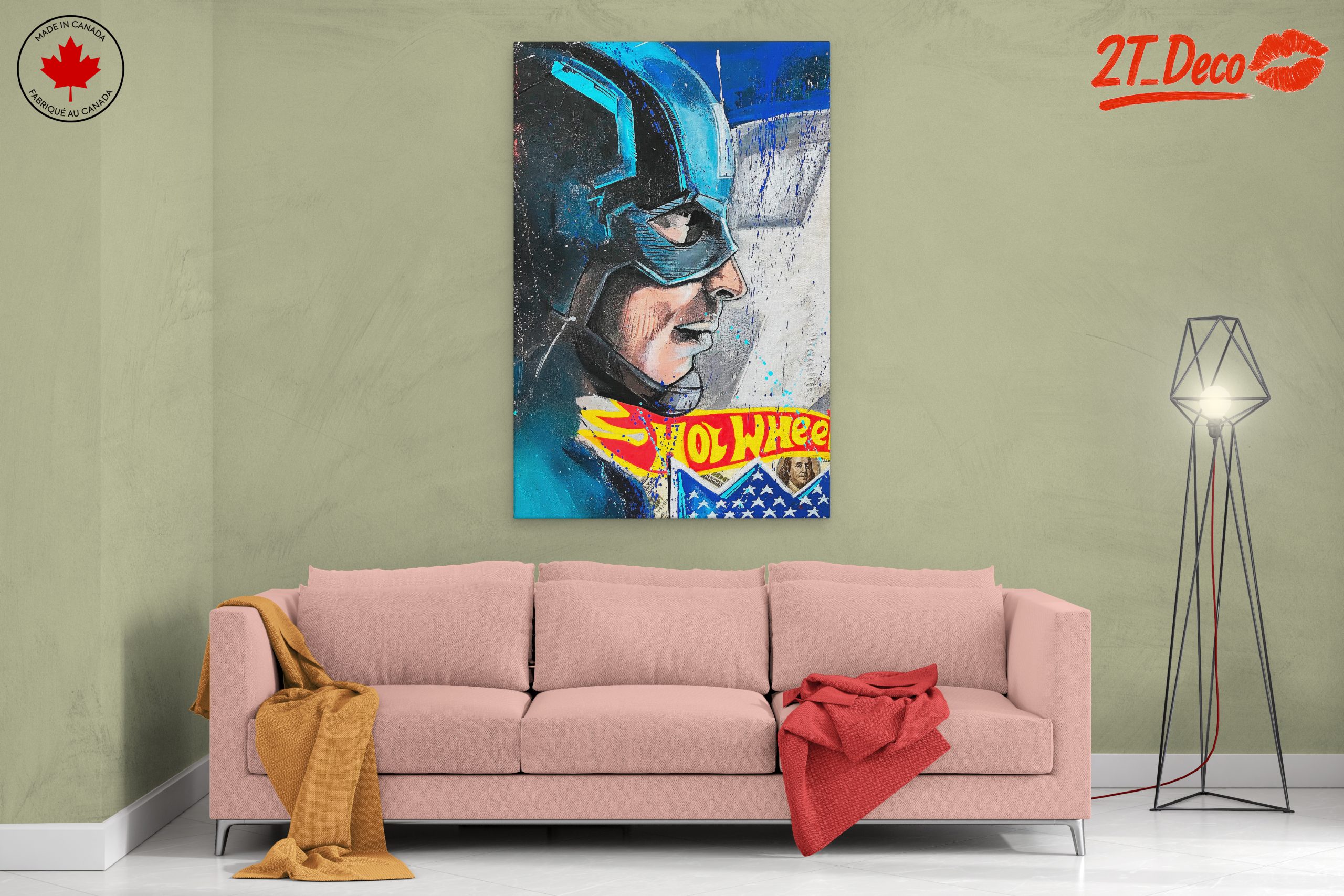 Dynamic Captain America Artwork in Bold Colors - Image 2