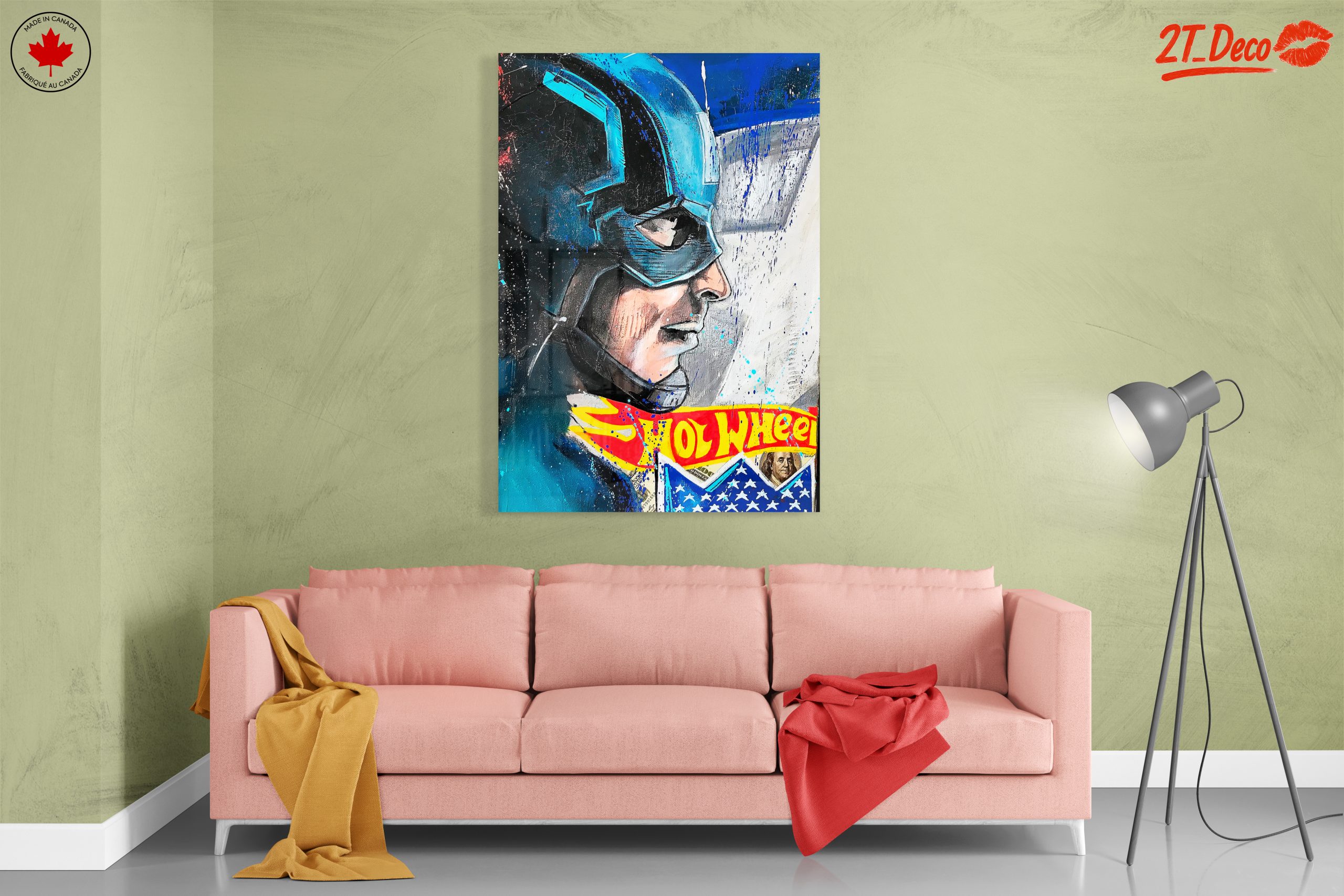Dynamic Captain America Artwork in Bold Colors - Image 7