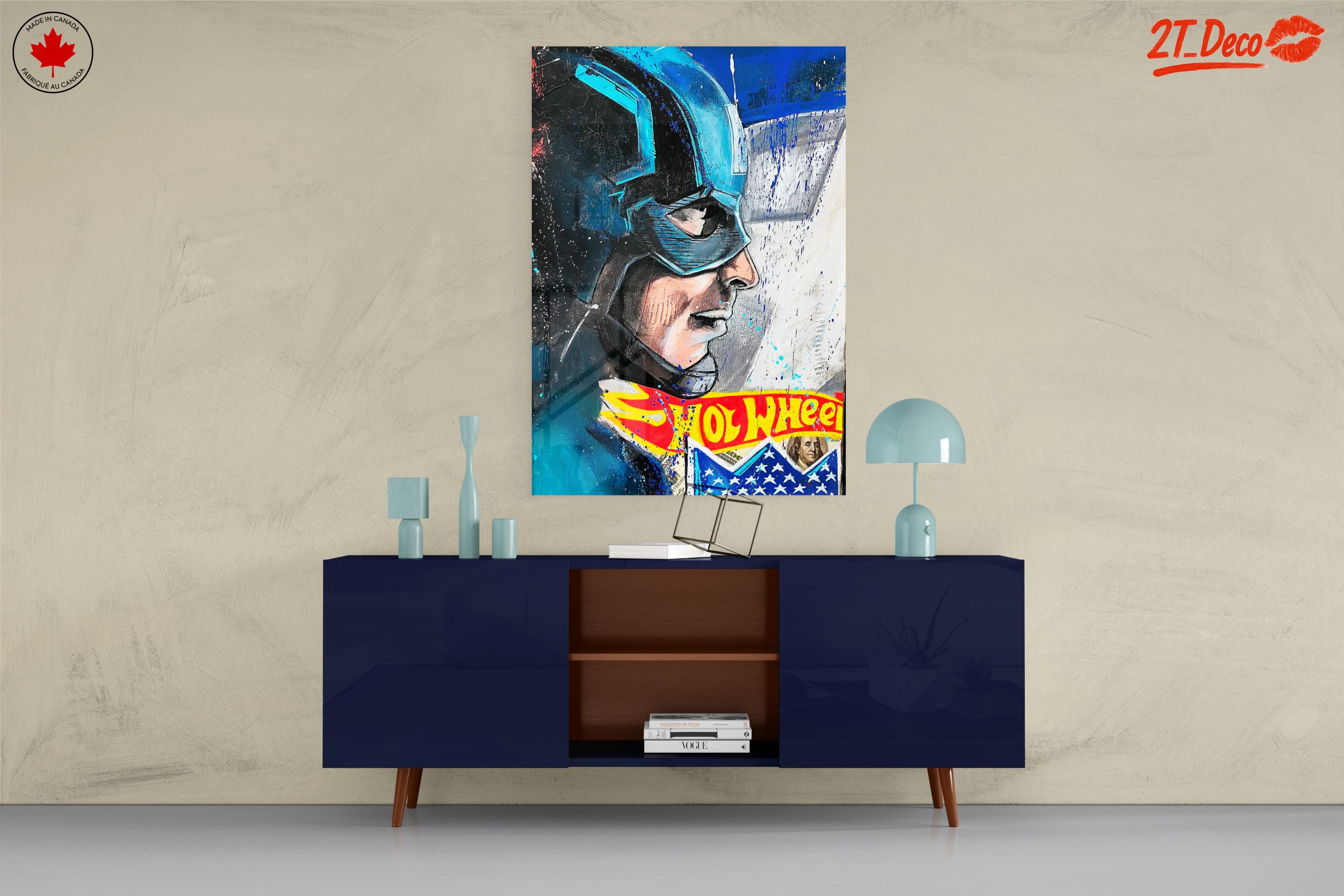 Dynamic Captain America Artwork in Bold Colors - Image 8