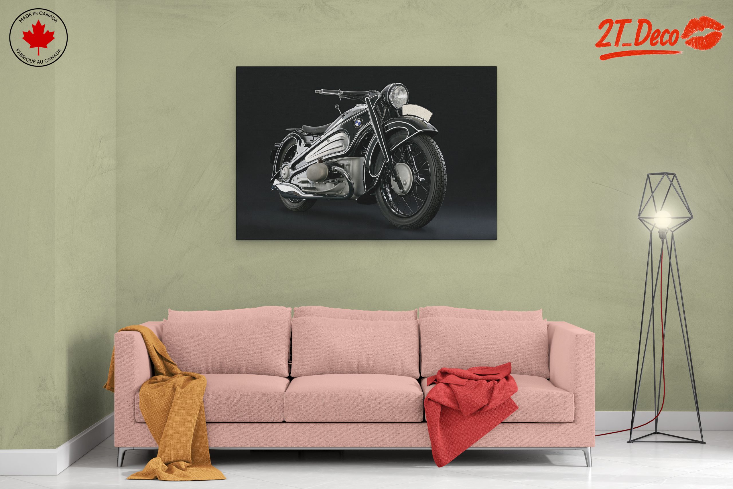 Vintage BMW Motorcycle Art - Image 2