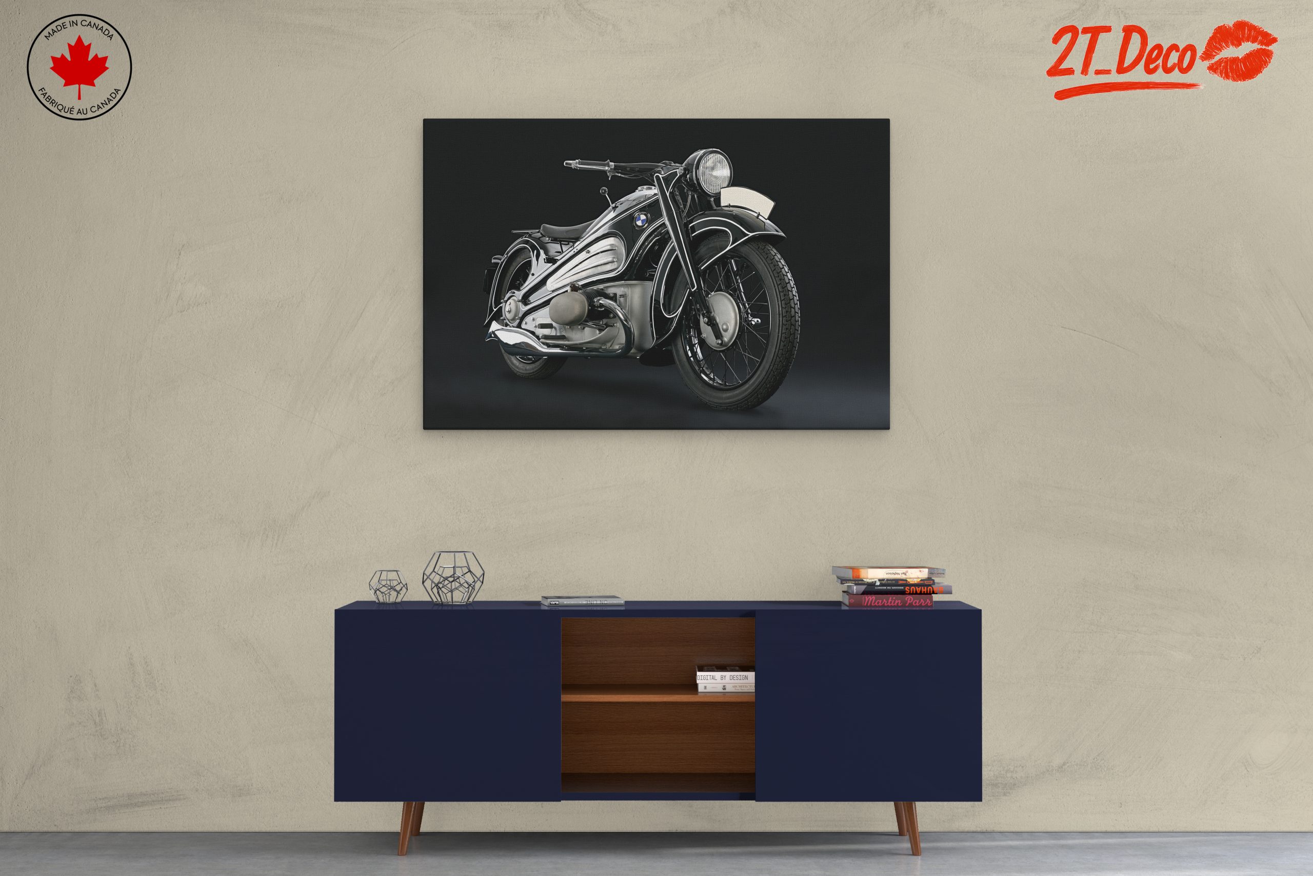 Vintage BMW Motorcycle Art - Image 3
