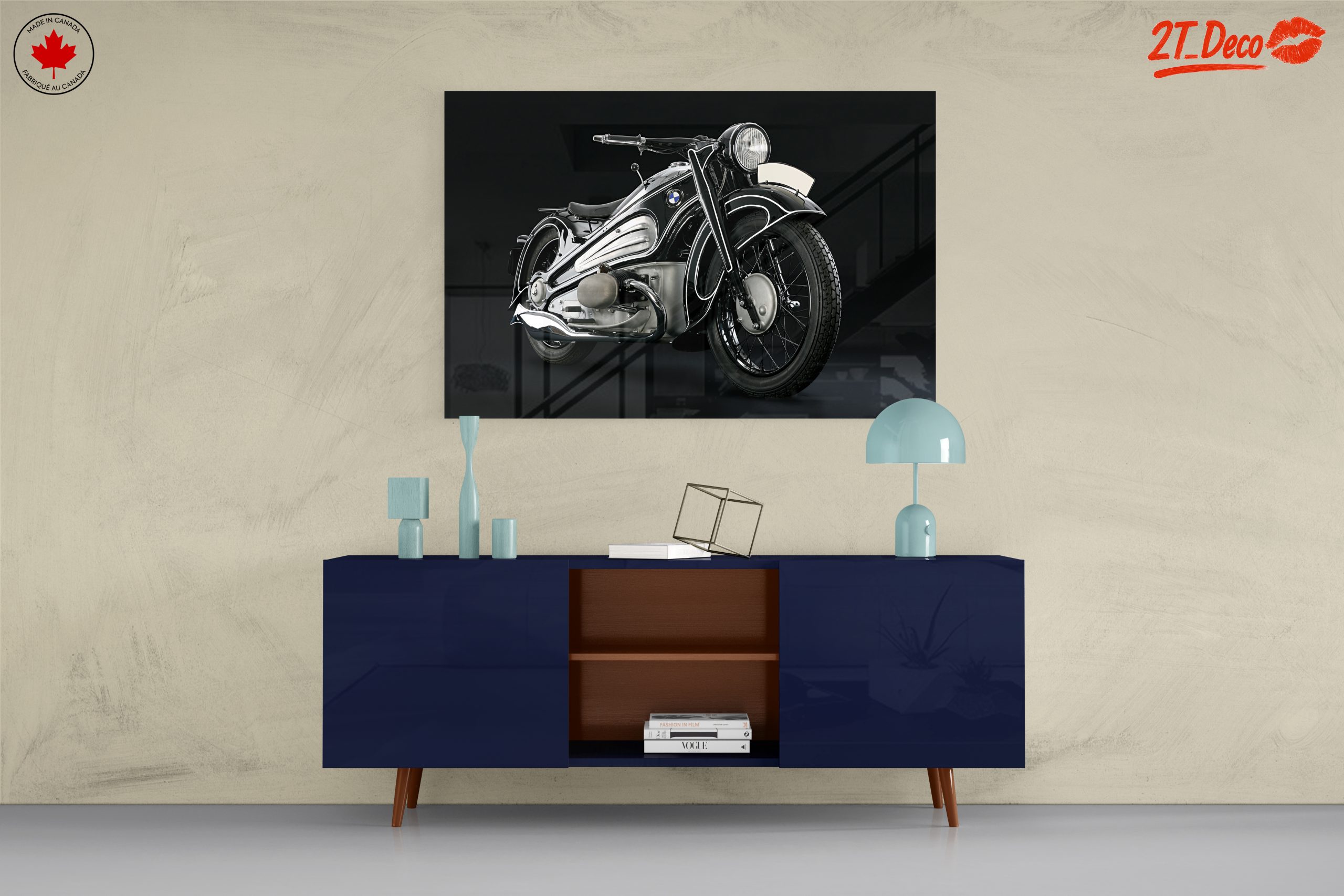 Vintage BMW Motorcycle Art - Image 8