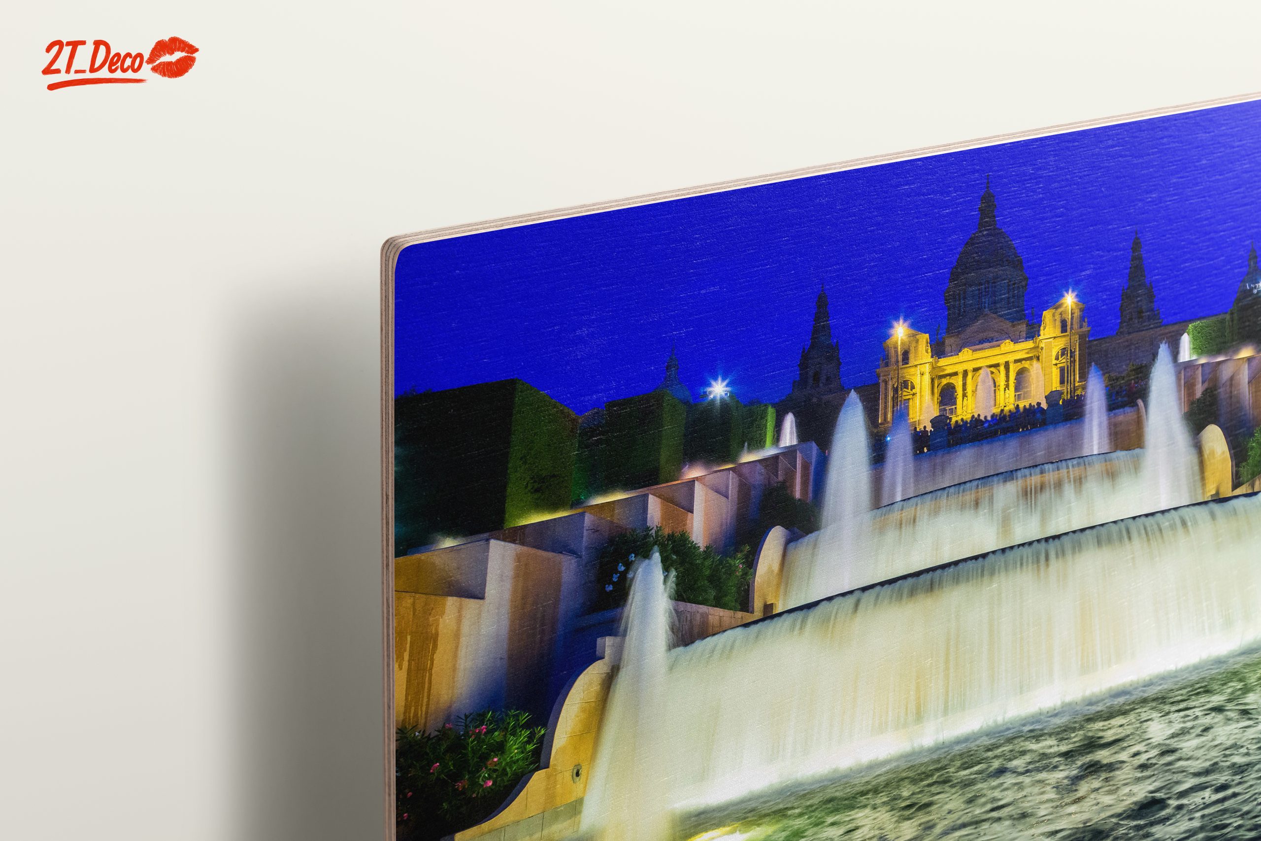 Majestic Waterfall at Night with Illuminated Architecture - Image 15