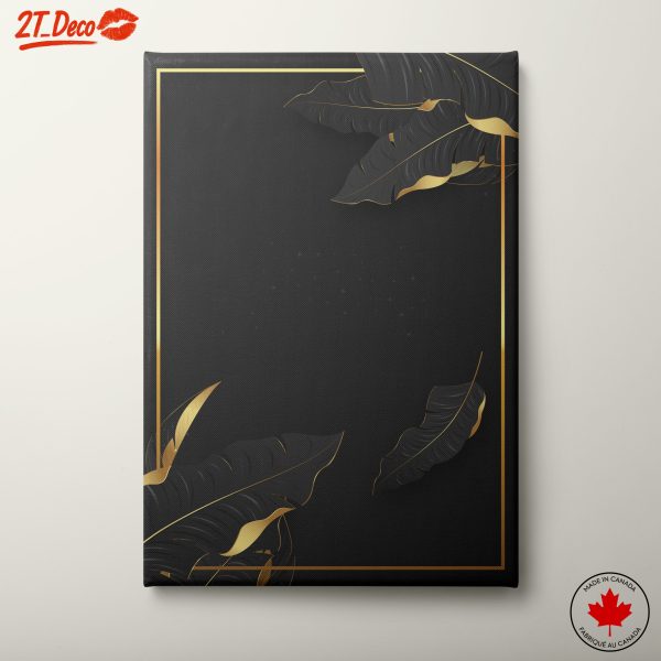 Abstract Botanical Art with Gold Accents
