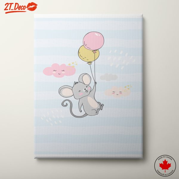 Playful Mouse with Balloons Art
