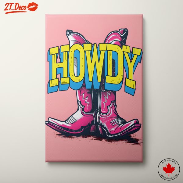 Howdy Cowboy Boots Art