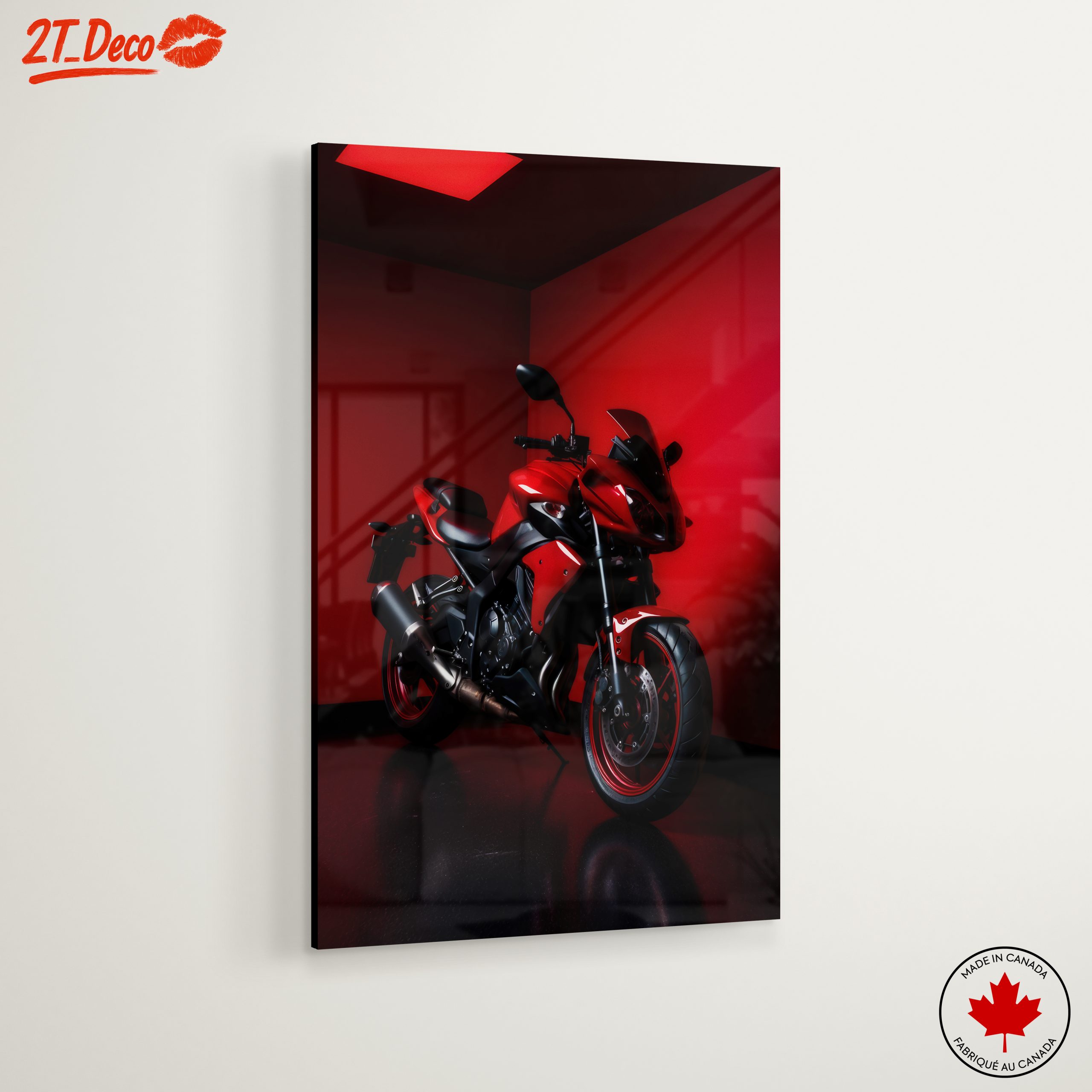 Stylish Red Motorcycle in Urban Setting - Image 6