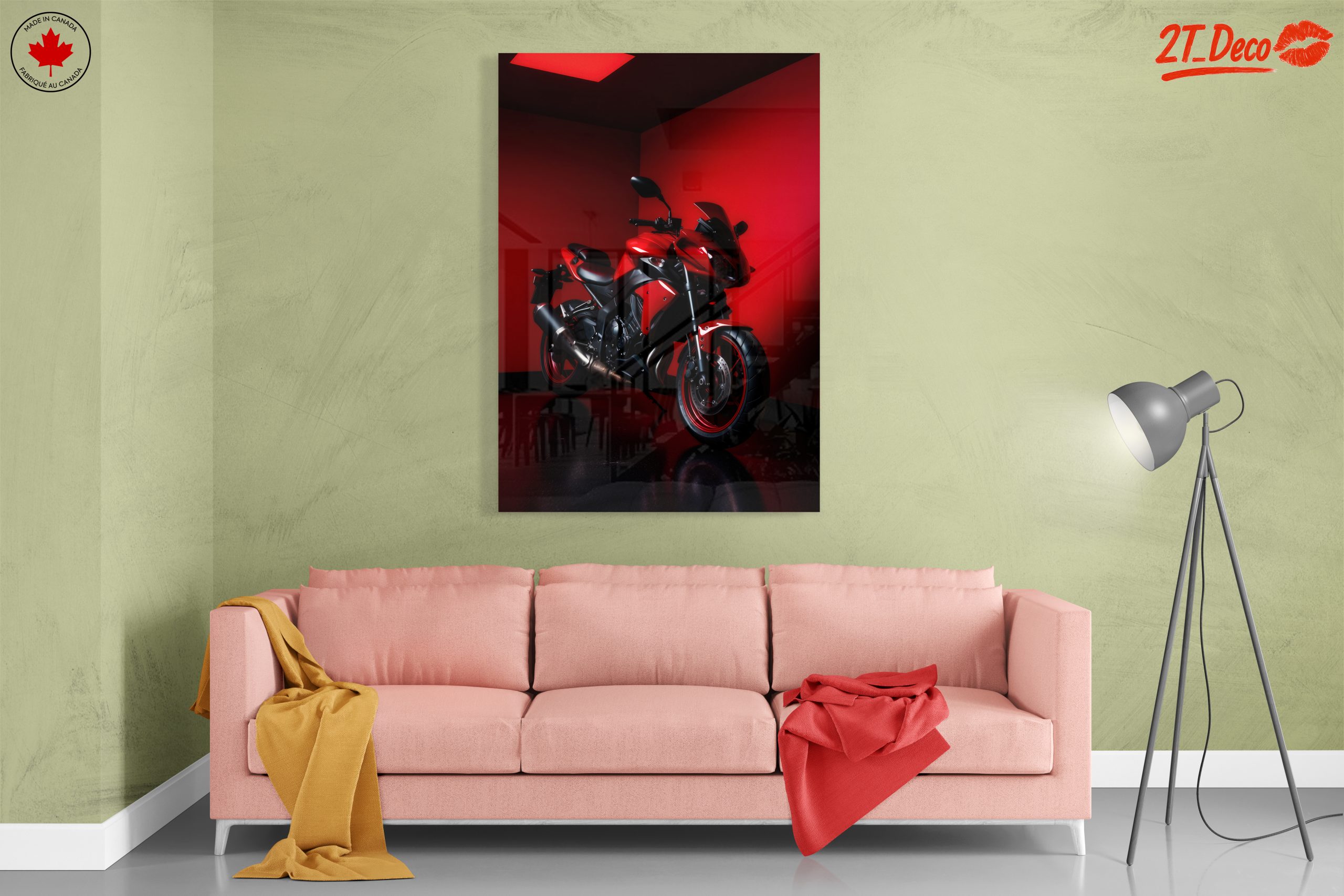 Stylish Red Motorcycle in Urban Setting - Image 7