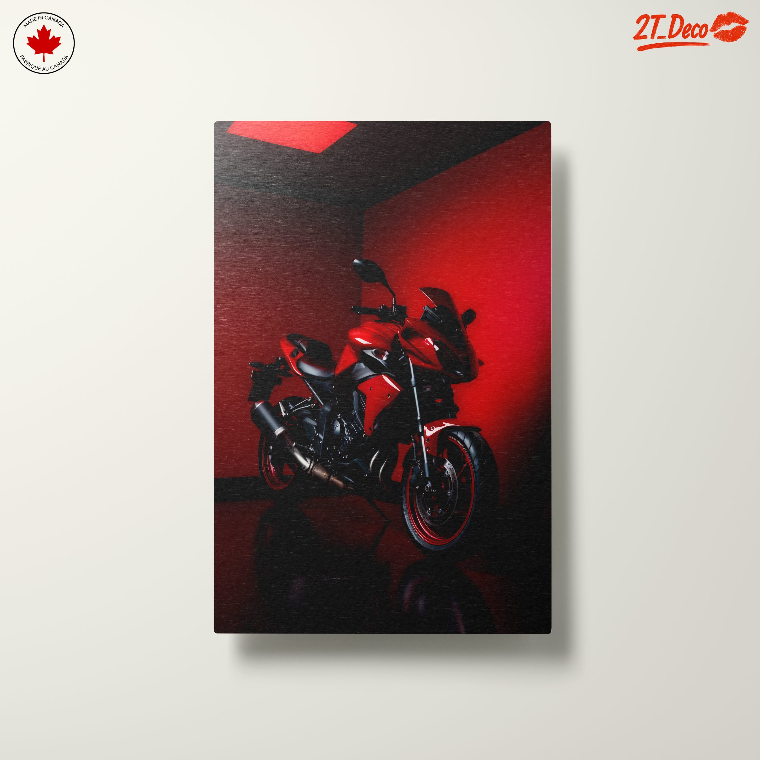 Stylish Red Motorcycle in Urban Setting - Image 10