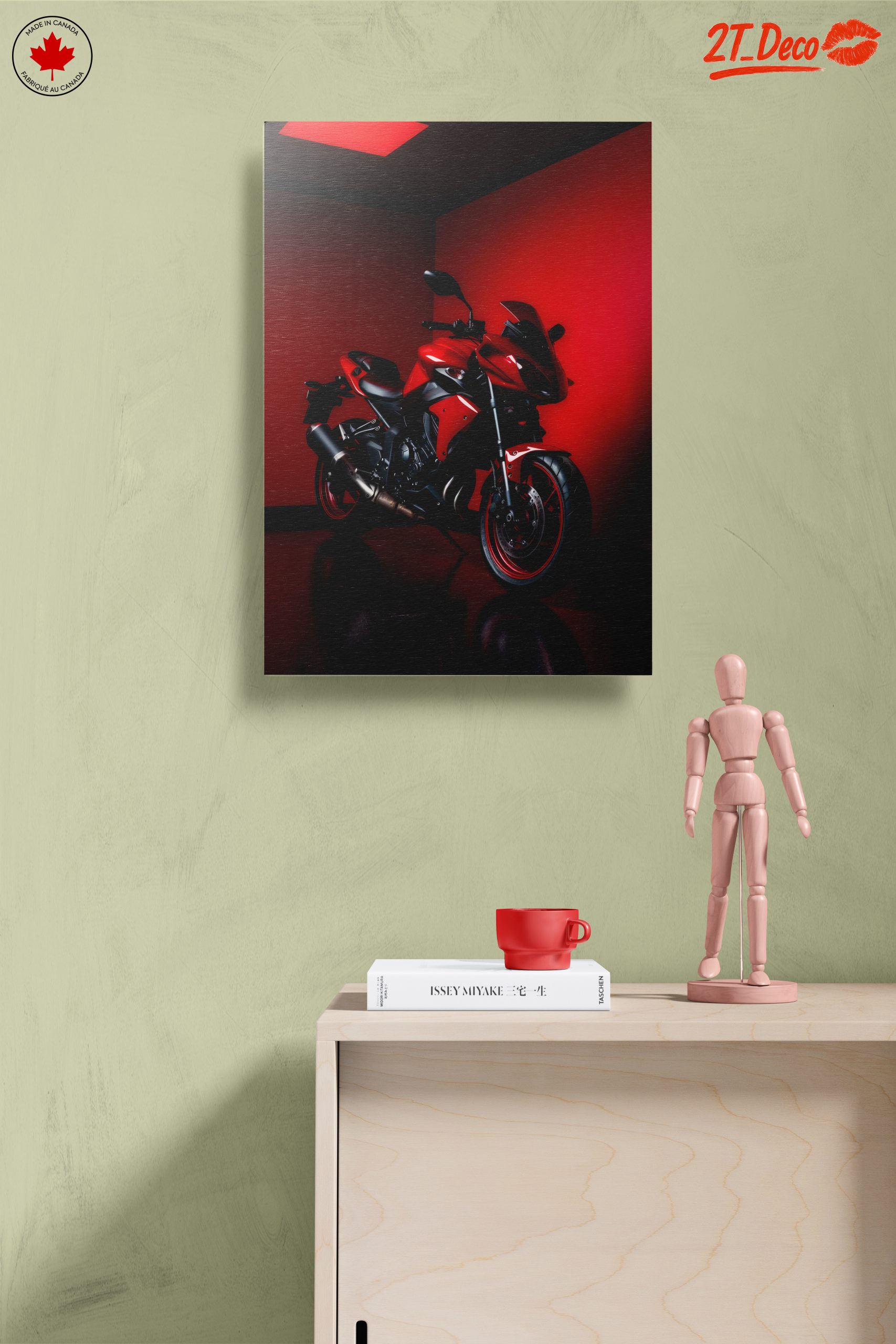 Stylish Red Motorcycle in Urban Setting - Image 14