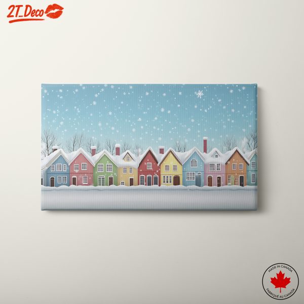 Charming Winter Village with Colorful Houses